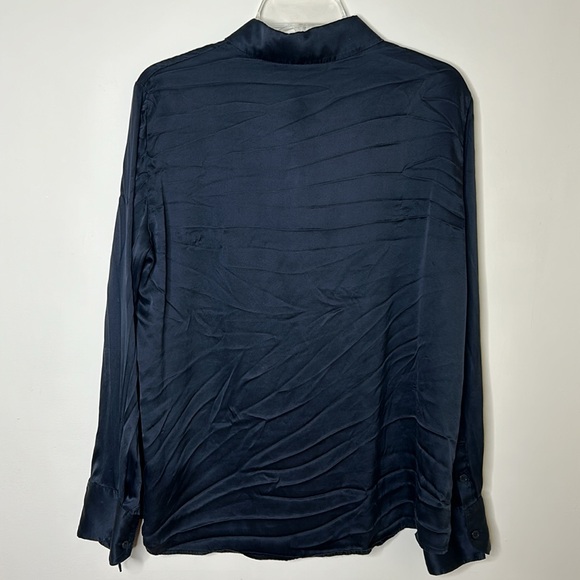 Reformation Silk Black Button Front Top - Picture 2 of 7